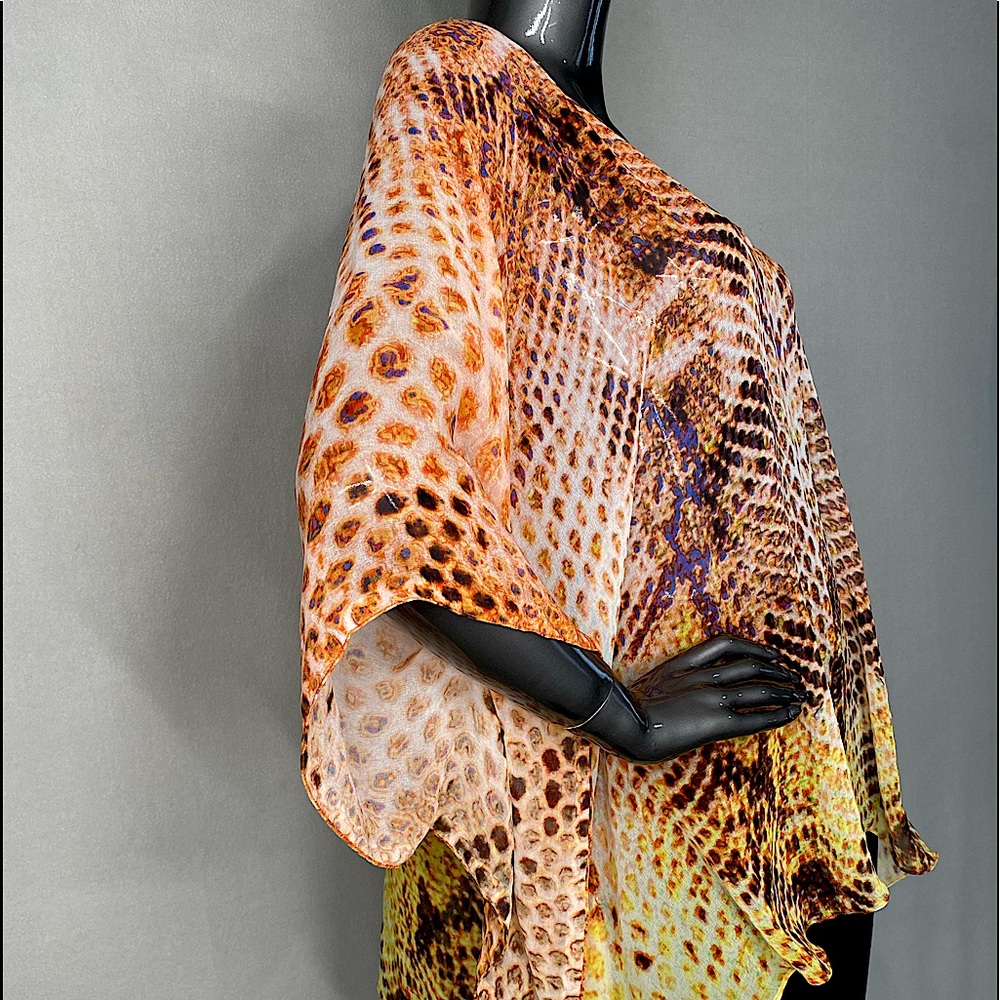 PEACE ORANGE AND BROWN KAFTAN